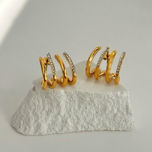 Boucles d’oreilles Éclat 2. Bijoux en acier inoxydable