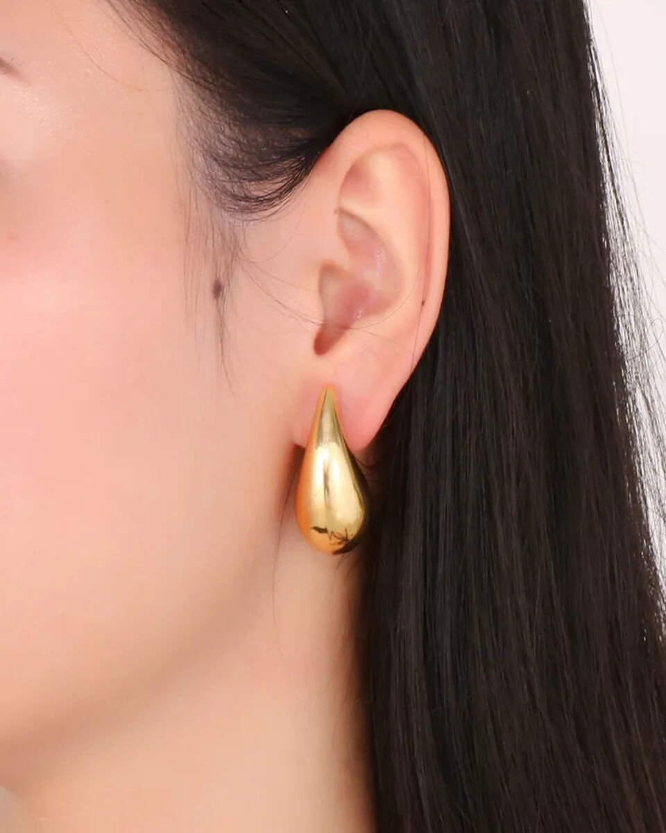 Boucles d'oreilles Goutte d’eau. Bijoux en acier inoxydable