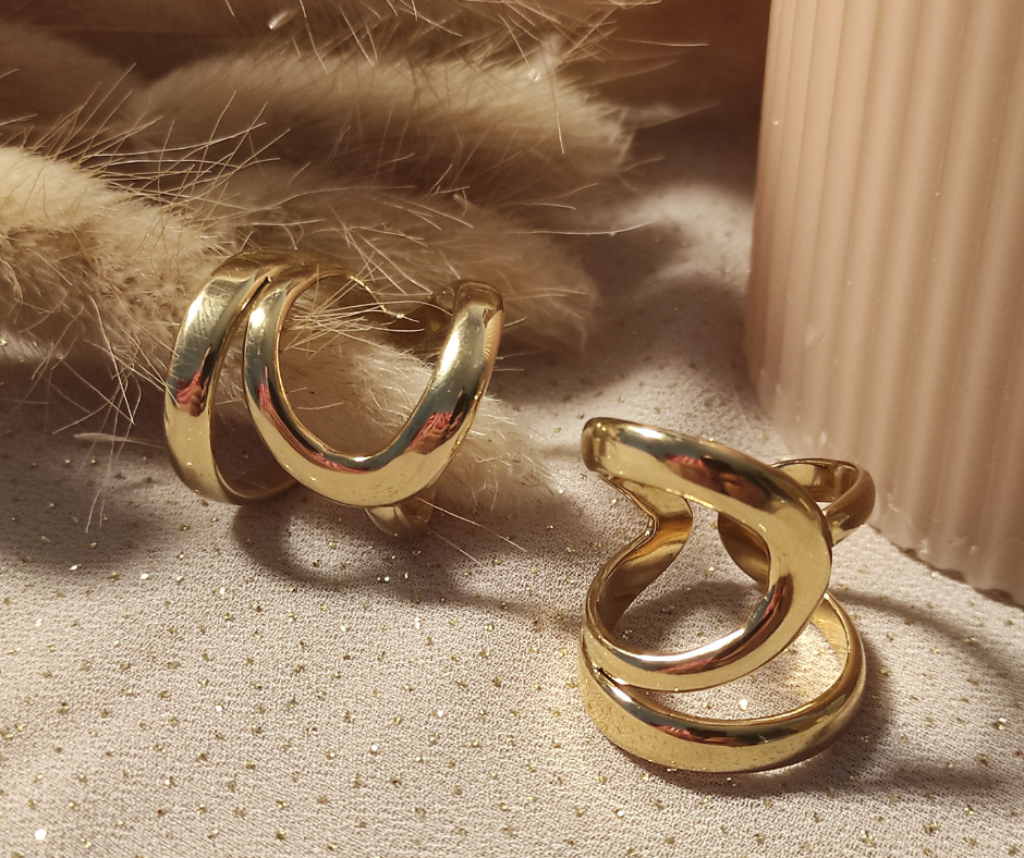 Boucles d'oreilles goutte Eternel 3. Bijoux en acier inoxydable