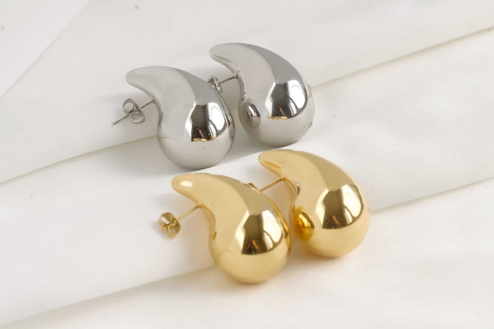 Boucles d'oreilles goutte d’eau 1. Bijoux en acier inoxydable