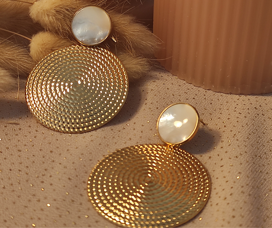 Boucles d'oreilles goutte Pepita 1. Bijoux en acier inoxydable
