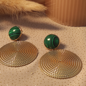 Boucles d'oreilles goutte Pepita 3. Bijoux en acier inoxydable