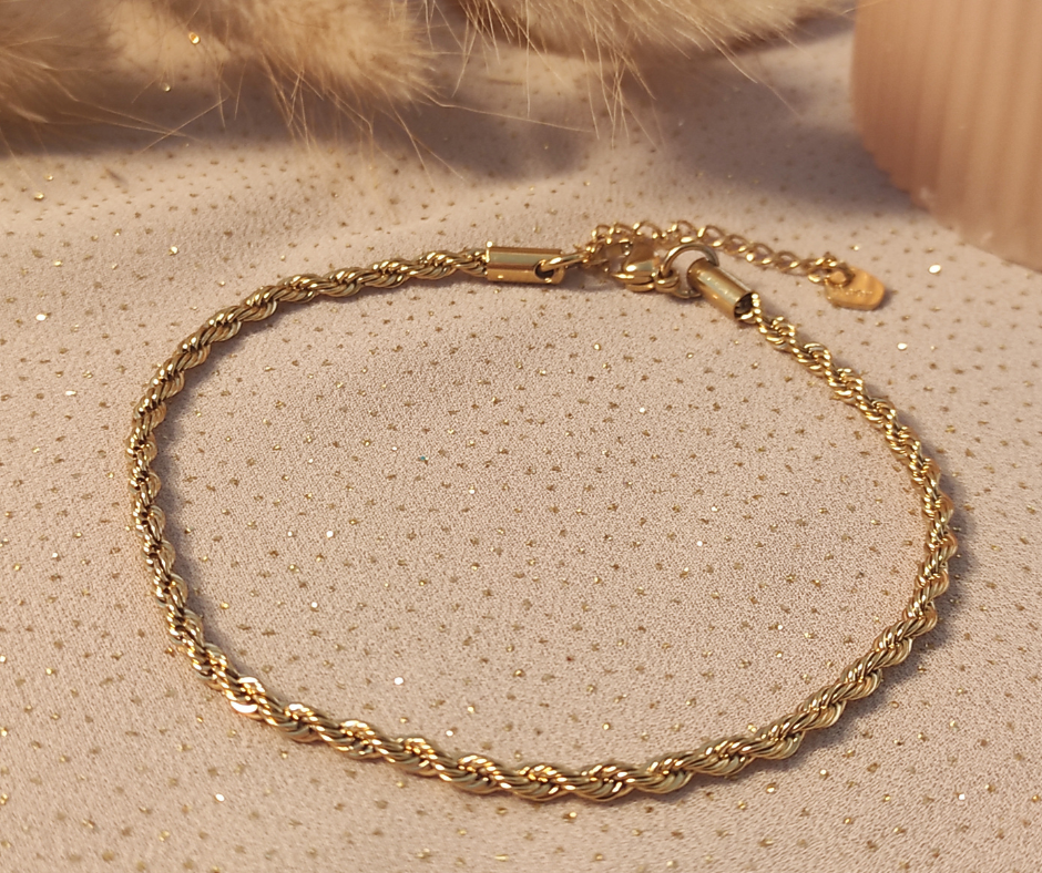 Chaîne de cheville Louna 3. Bijoux en acier inoxydable