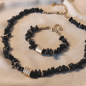 Parure Noirelia 1. Bijoux en acier inoxydable