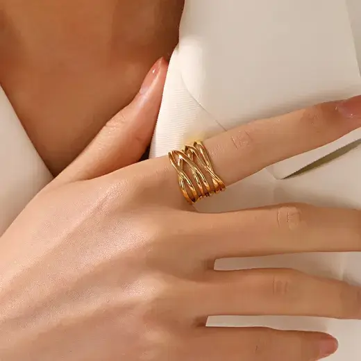 Bague Gemara 3. Bijoux en acier inoxydable