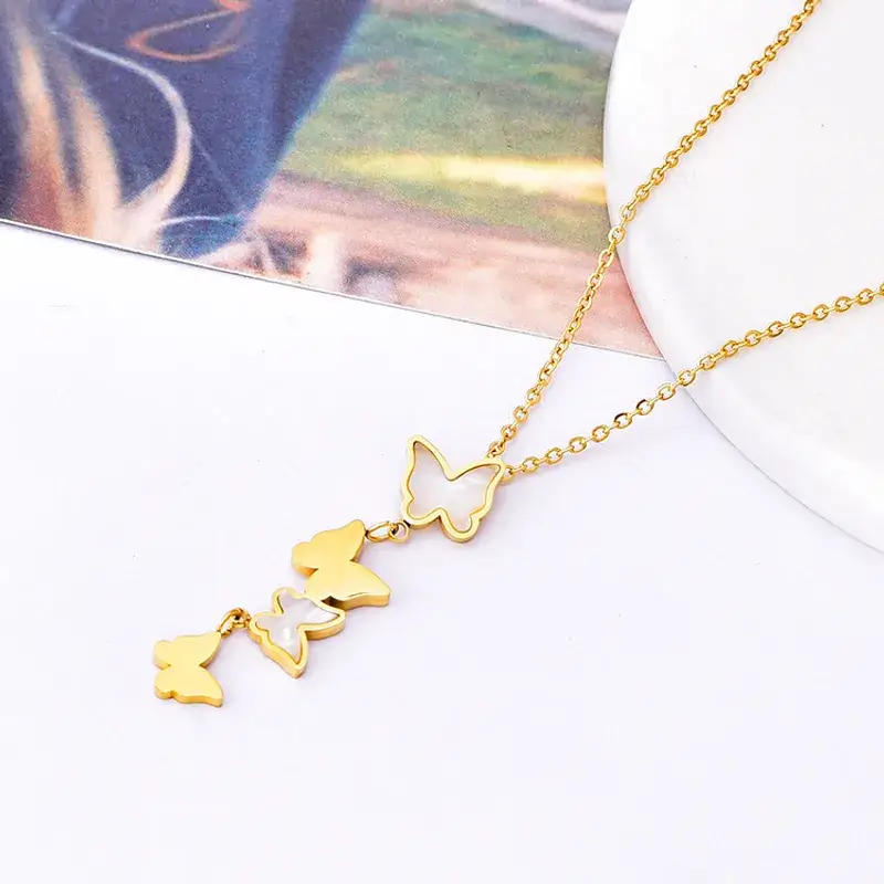 Collier Papilla 3. Bijoux en acier inoxydable