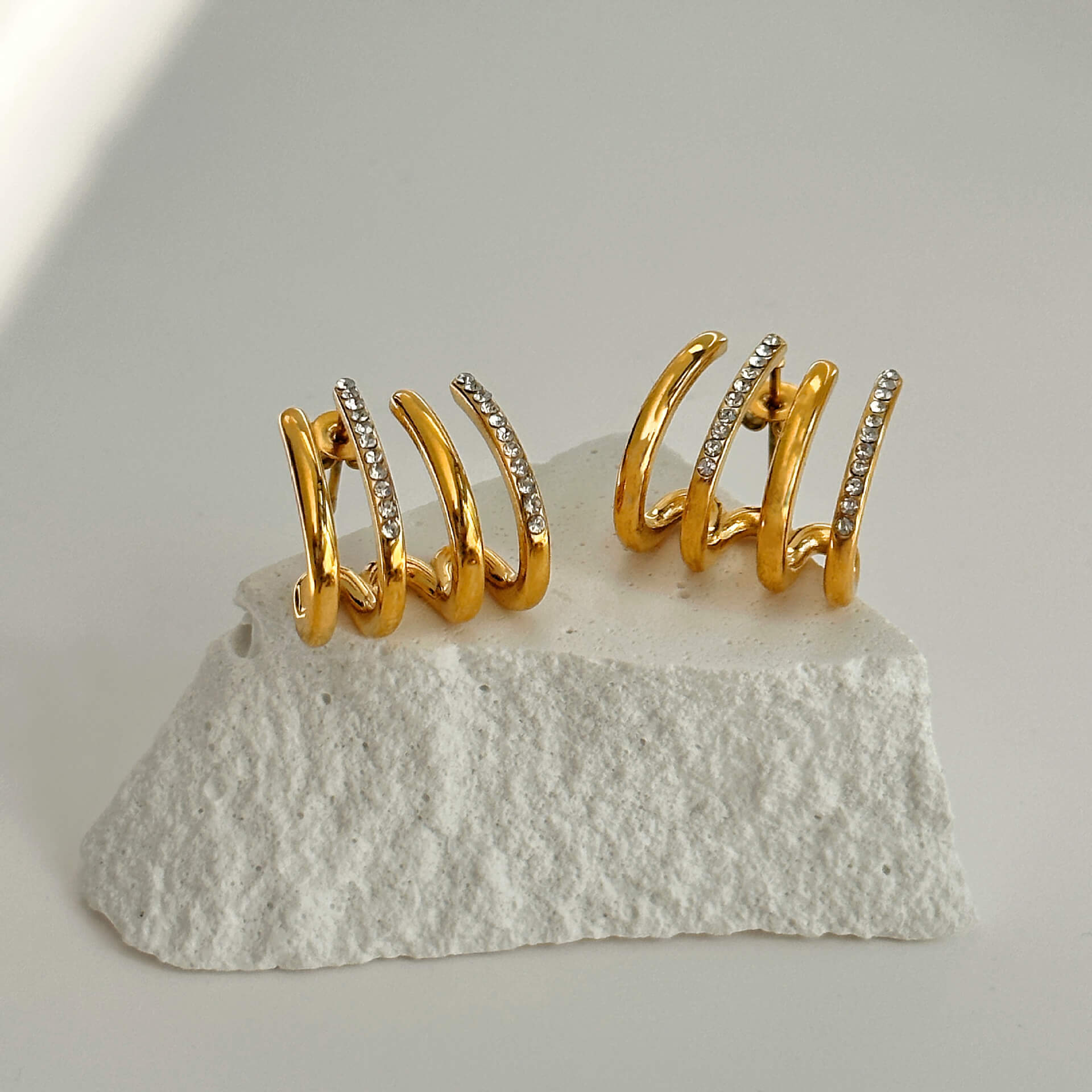 Boucles d’oreilles Éclat 2. Bijoux en acier inoxydable