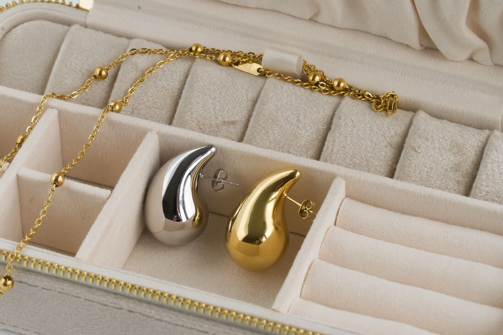 Boucles d'oreilles goutte d’eau 3. Bijoux en acier inoxydable