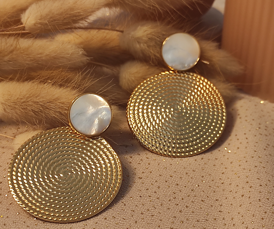 Boucles d'oreilles goutte Pepita 2. Bijoux en acier inoxydable