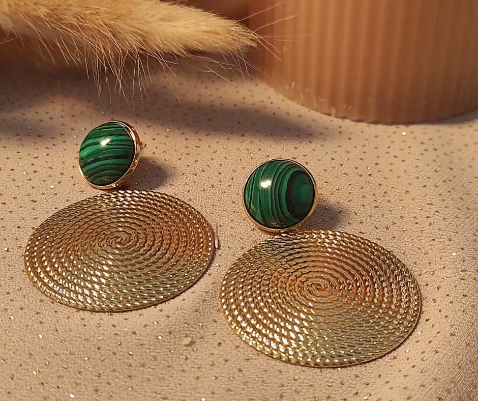 Boucles d'oreilles goutte Pepita 3. Bijoux en acier inoxydable