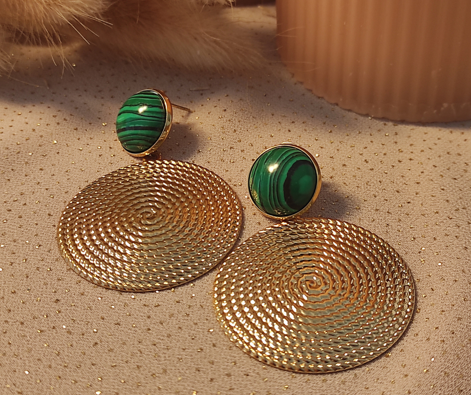 Boucles d'oreilles goutte Pepita 4. Bijoux en acier inoxydable