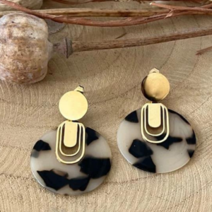 Boucles d'oreilles goutte Safari 1. Bijoux en acier inoxydable